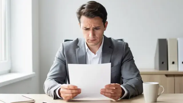 Mitarbeiter liest Arbeitszeugnis zur Bewertung von Abmahnung und Rechtssicherheit
