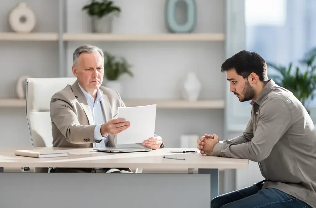 Illustration der Unterschiede zwischen Abmahnung und Ermahnung im Arbeitsrecht für Arbeitgeber und Mitarbeiter