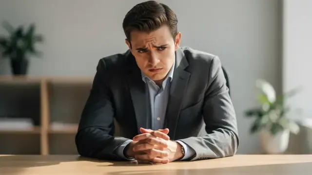 Geschäftsmann prüft Abmahnung auf Wirksamkeit und rechtliche Fehler