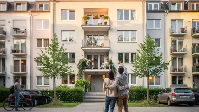 Moderne Eigentumswohnung in Deutschland mit Stadtblick 2025 im urbanen Umfeld