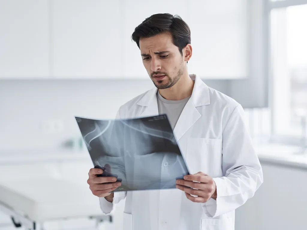 Arzt bespricht Diagnoseergebnisse mit Patientin zur Vermeidung von Diagnosefehlern