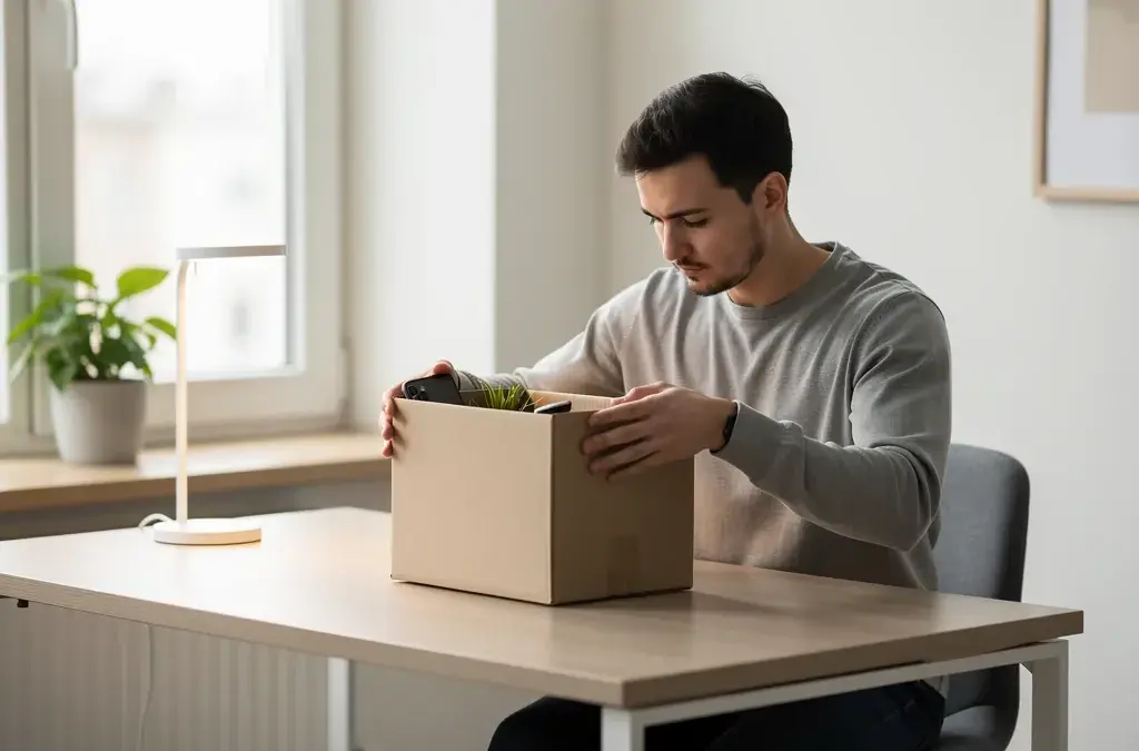 Mitarbeiter erhält unerwartet eine fristlose Kündigung vom Arbeitgeber im Büro