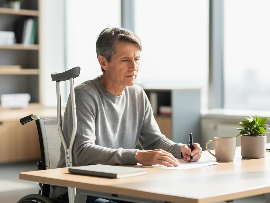 Person mit Behinderung beim Arbeiten symbolisiert Arbeitsfähigkeit trotz GdB 80
