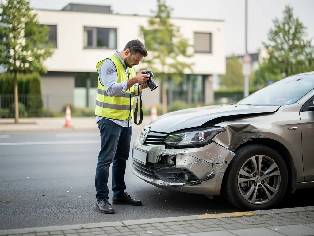 Sachverständiger erstellt präzises Gutachten für Fahrzeugschaden nach Unfall