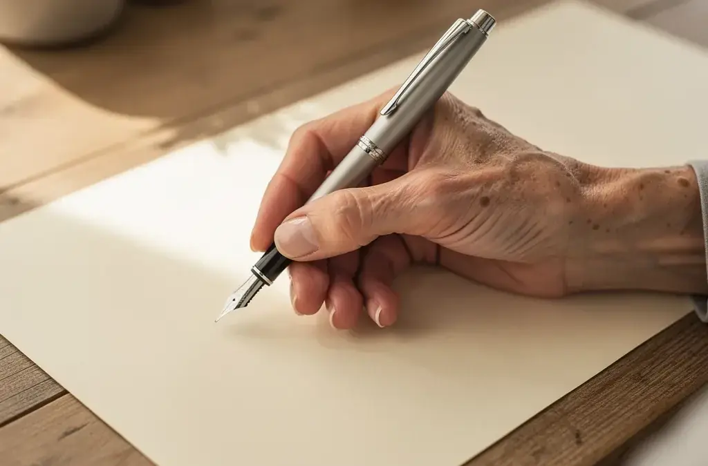 Handschriftliches Testament auf Papier mit Unterschrift und Datum für Erbfolge