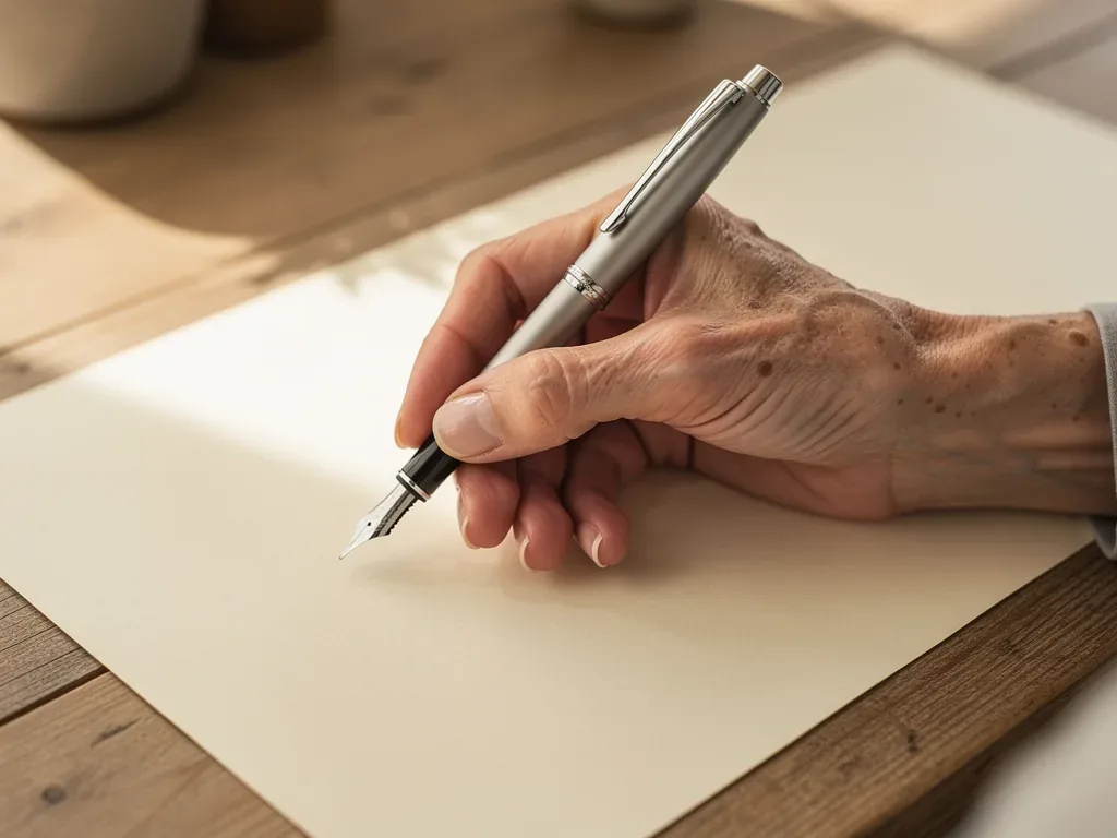 Handschriftliches Testament auf Papier mit Unterschrift und Datum für Erbfolge