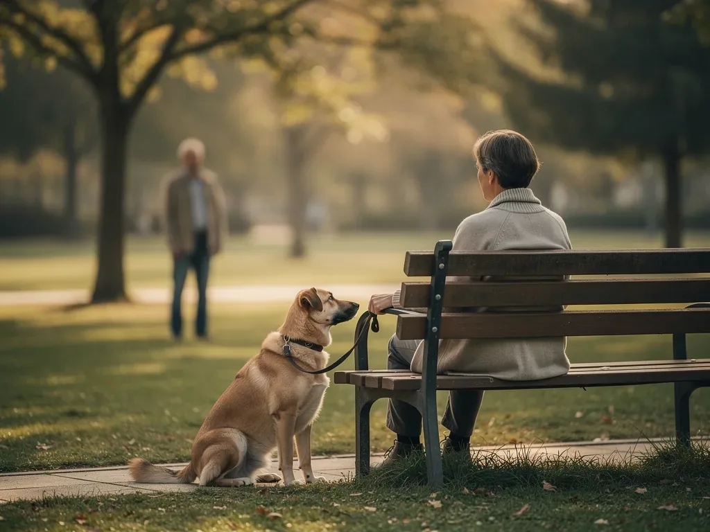 Trennungssituation mit Paar und Hund symbolisiert Streit um Hund nach Trennung