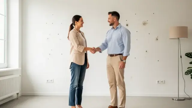Übergabe einer Mietwohnung symbolisiert mögliche Gründe für einbehaltene Kaution