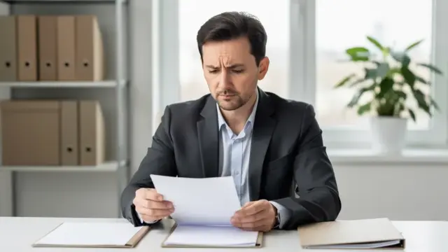 Mitarbeiter im öffentlichen Dienst bei Besprechung über Kündigungsfristen und Rechte