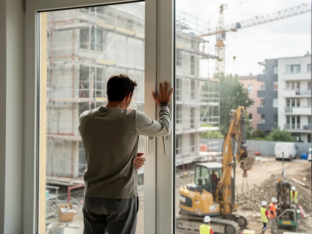 Baulärm und Staub beeinträchtigen Wohnqualität während Baumaßnahmen deutlich