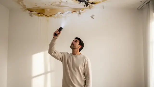 Feuchte Wand mit Wasserflecken als Grund für zulässige Mietminderung bei Wasserschaden