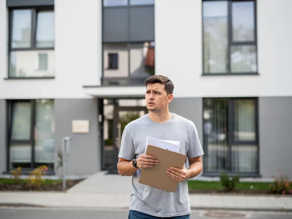 Wohnungstür mit Mietpreiswarnschild symbolisiert Wirkung der Mietpreisbremse in Deutschland
