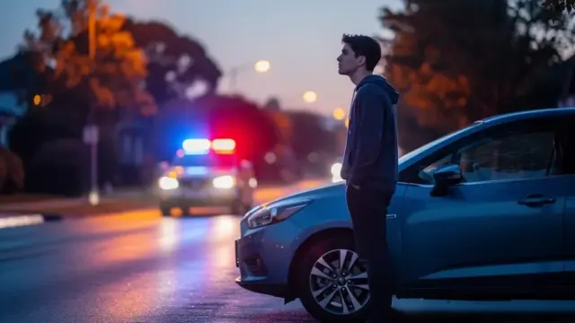 Junger Fahrer wird während der Probezeit an einem Blitzer geblitzt im Straßenverkehr