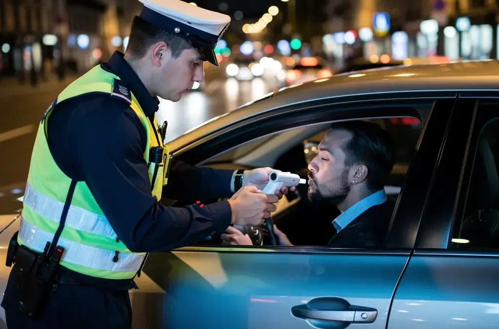 Polizeikontrolle bei Roadpol Aktionswoche gegen Alkohol und Drogen am Steuer