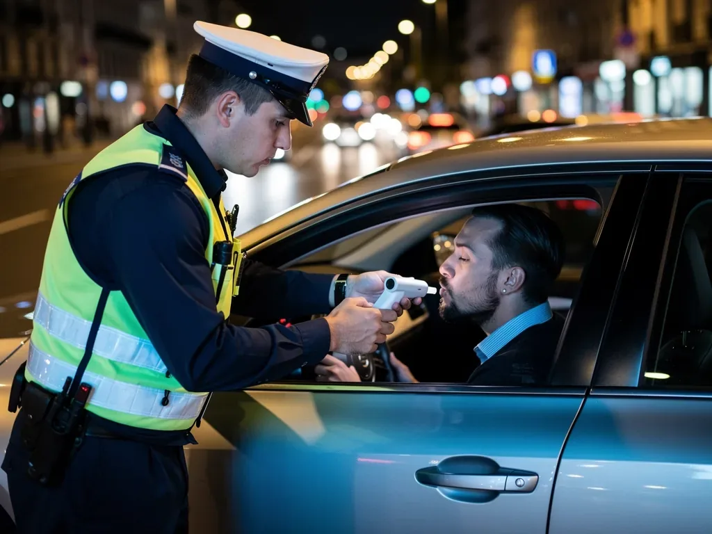 Polizeikontrolle bei Roadpol Aktionswoche gegen Alkohol und Drogen am Steuer