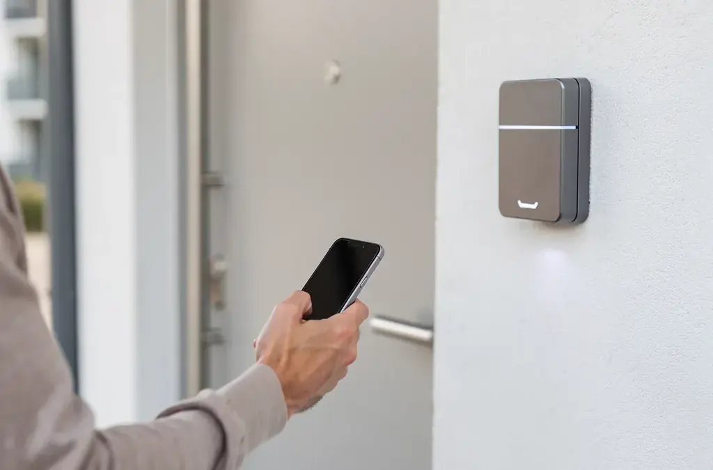 Digitale Schlüsselübergabe mit App und smartem Schlüsselsafe beim Wohnungswechsel