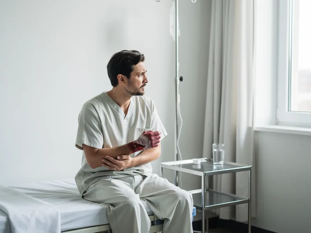 Patientin bespricht ärztlichen Befund nach vermutetem Behandlungsfehler für Schmerzensgeld