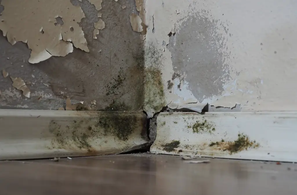 Wasserschaden an Wand und Decke in Mietwohnung für Mietminderung anzeigen