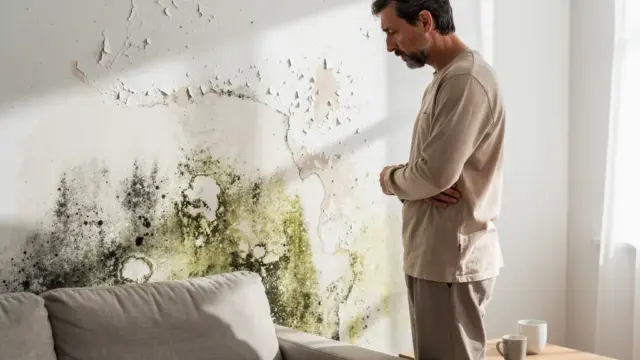 Wohnung mit Schimmelbefall und defekter Heizung als Beispiele für Mietminderung
